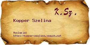 Kopper Szelina névjegykártya
